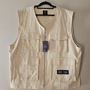 NWT Inaka Power Utility Vest Concrete Jungle Collection XL Beige Cargo Tactical
